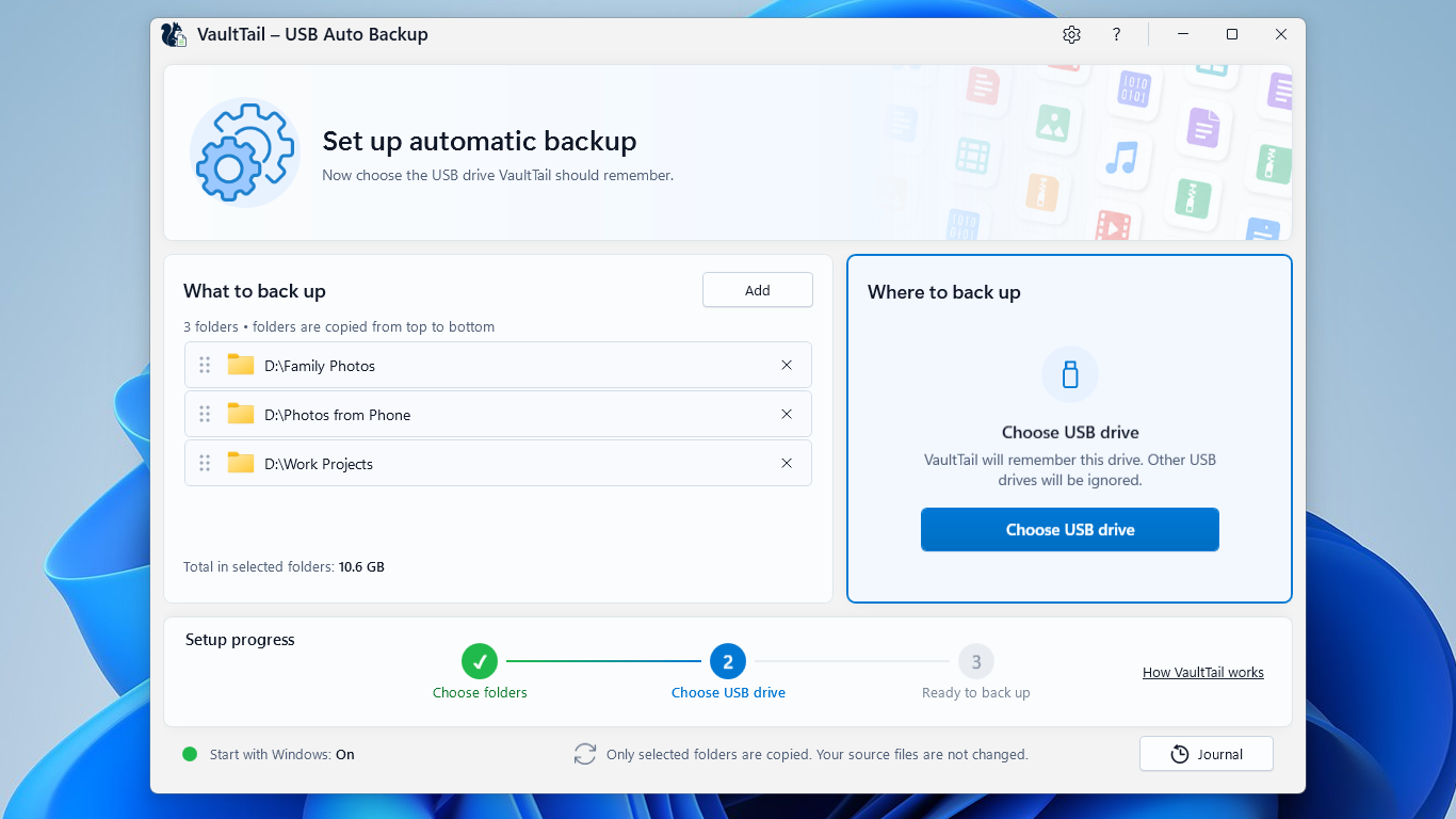 Pair your backup drive.